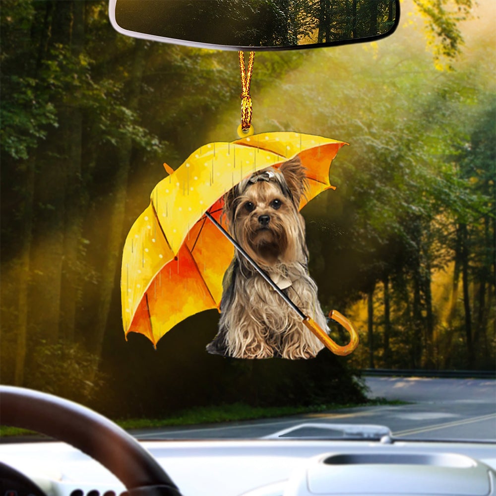 Yorkshire Terrier 2-The Umbrella Two Sides Ornament