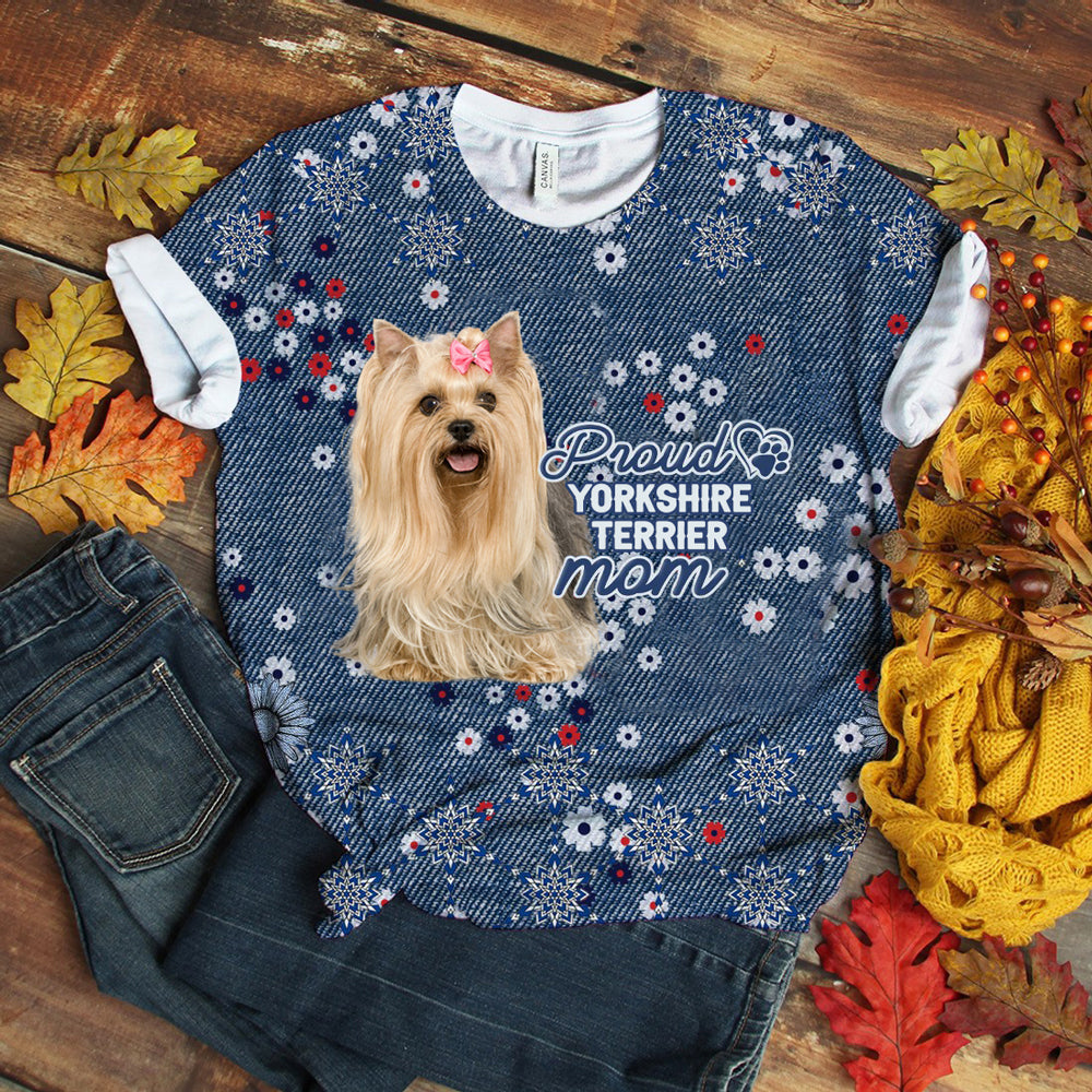 Yorkshire Terrier 2 Pround Mom T-shirt