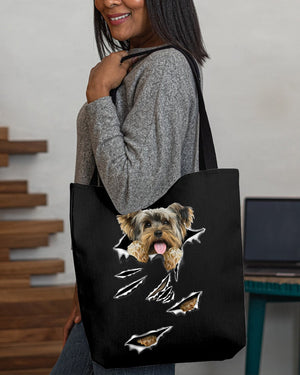 Cracks-Yorkshire Terrier-Cloth Tote Bag