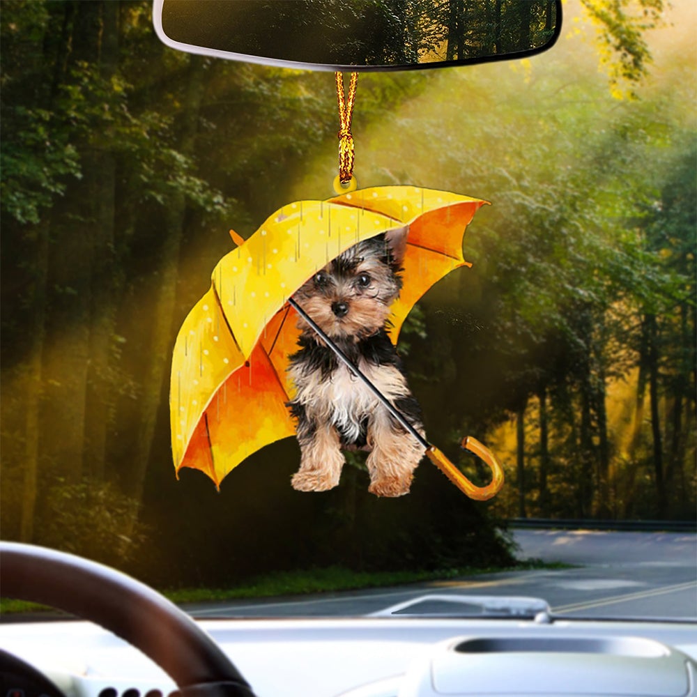 Yorkshire Terrier 3-The Umbrella Two Sides Ornament