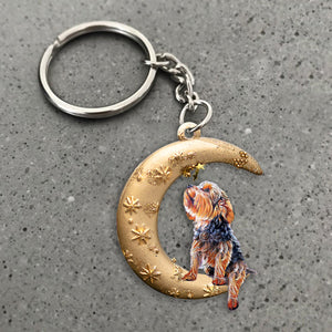 Yorkshire Terrier -Dog & Moon Flat Acrylic Keychain