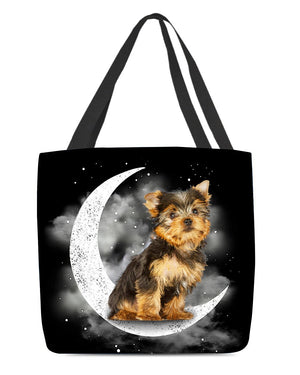 Yorkshire Terrier Sit On The Moon With Starts-Cloth Tote Bag