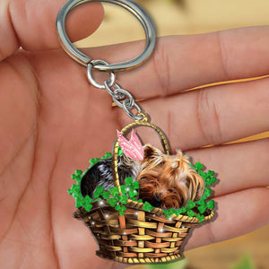 Yorkshire terrier-Sleeping Lucky Fairy Flat Acrylic Keychain