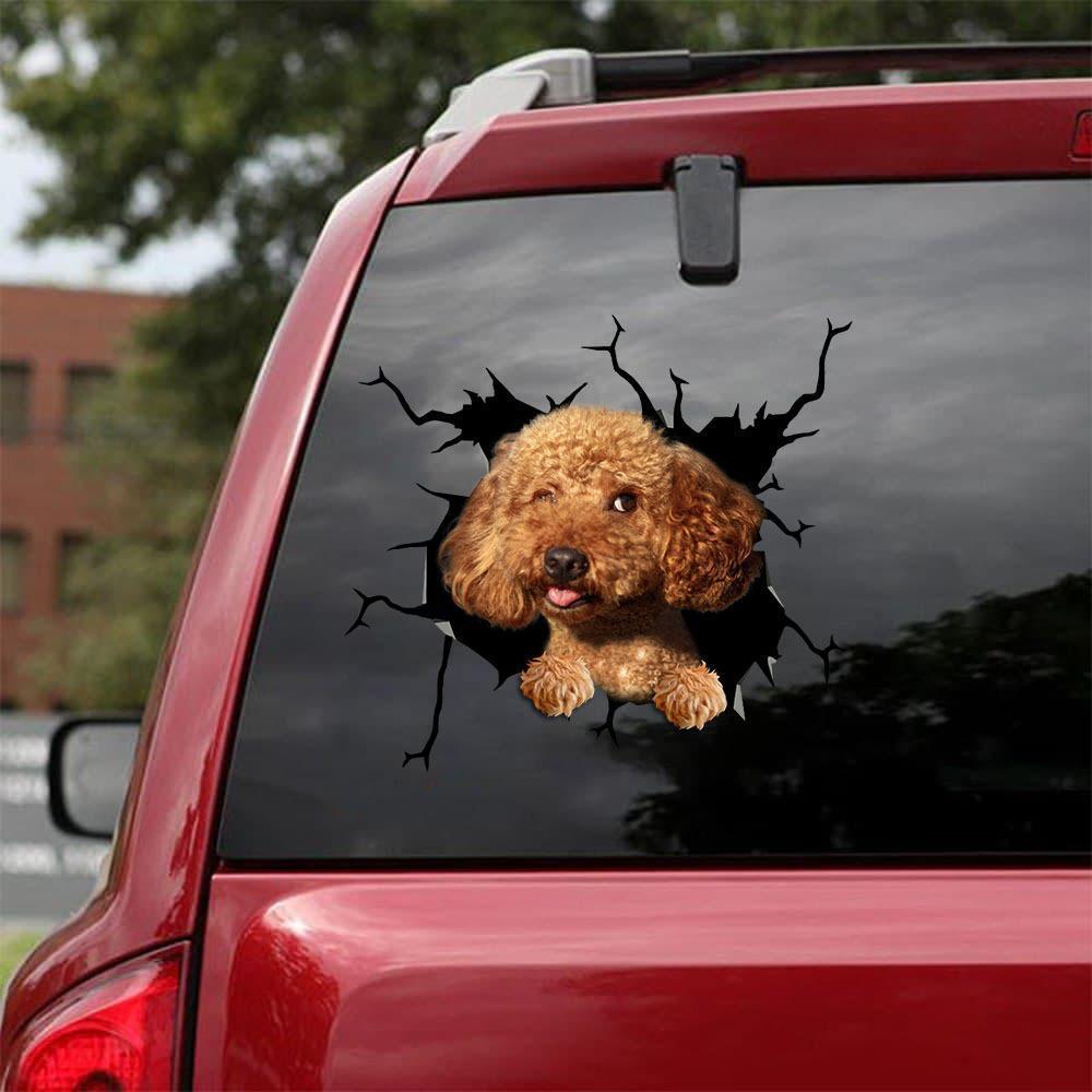 Poodle Crack Car Sticker, Toilet Sticker, Fridge Sticker 26