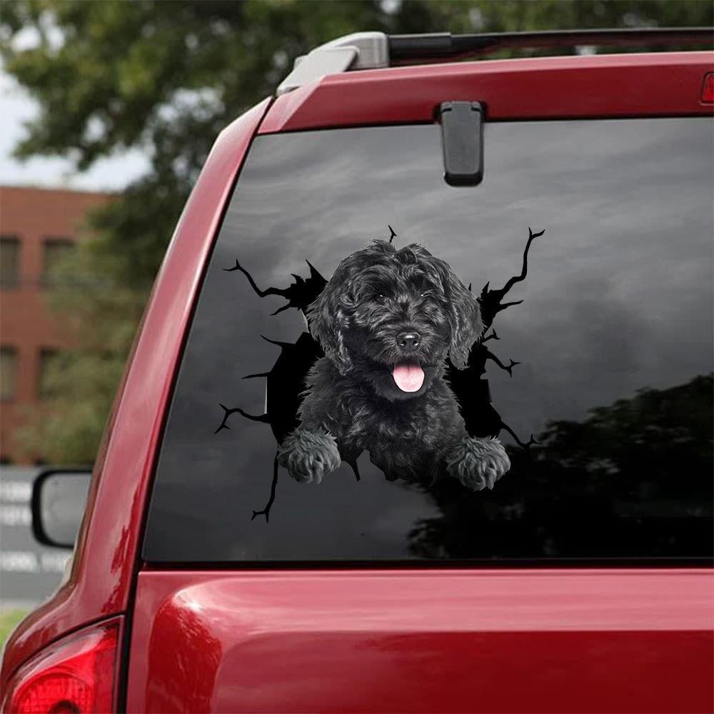 LABRADOODLE CRACK CAR STICKER 9