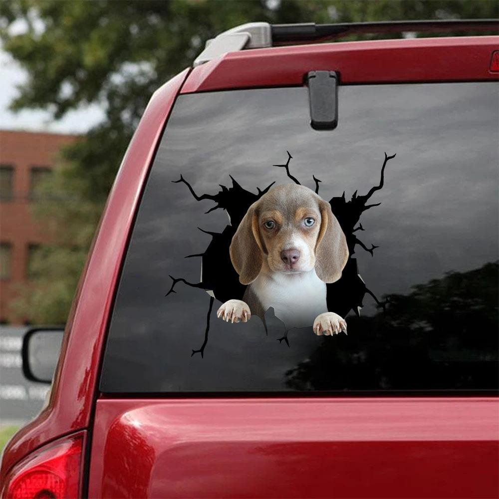 Beagle Crack Car Sticker, Toilet Sticker, Fridge Sticker 23