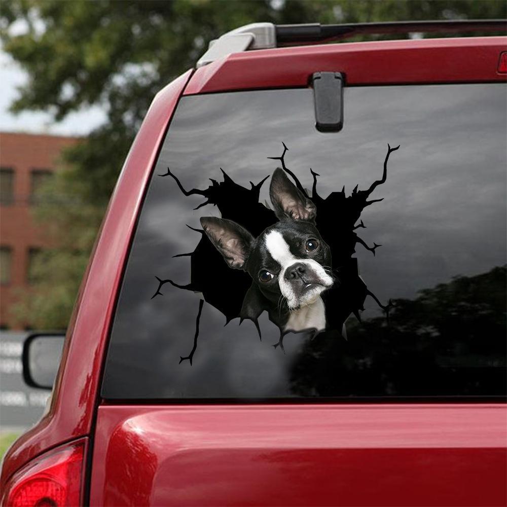 French Bulldog Crack Car Sticker, Toilet Sticker, Fridge Sticker (22)