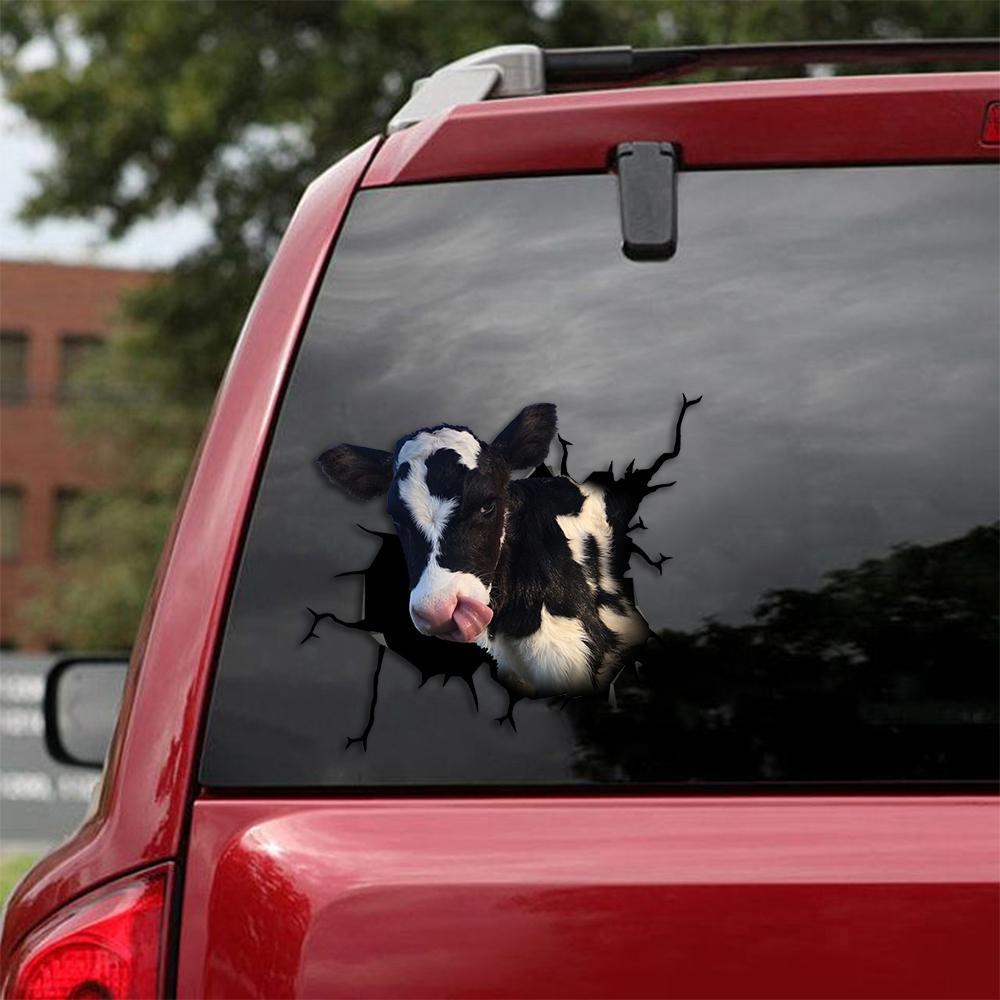 Funny Baby Cow Crack Car Sticker
