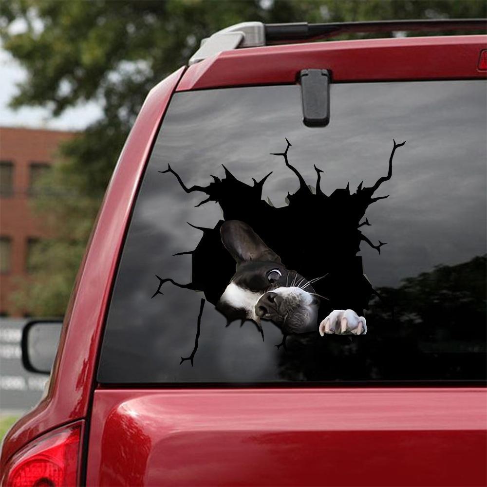 BOSTON TERRIER CRACK STICKER 14