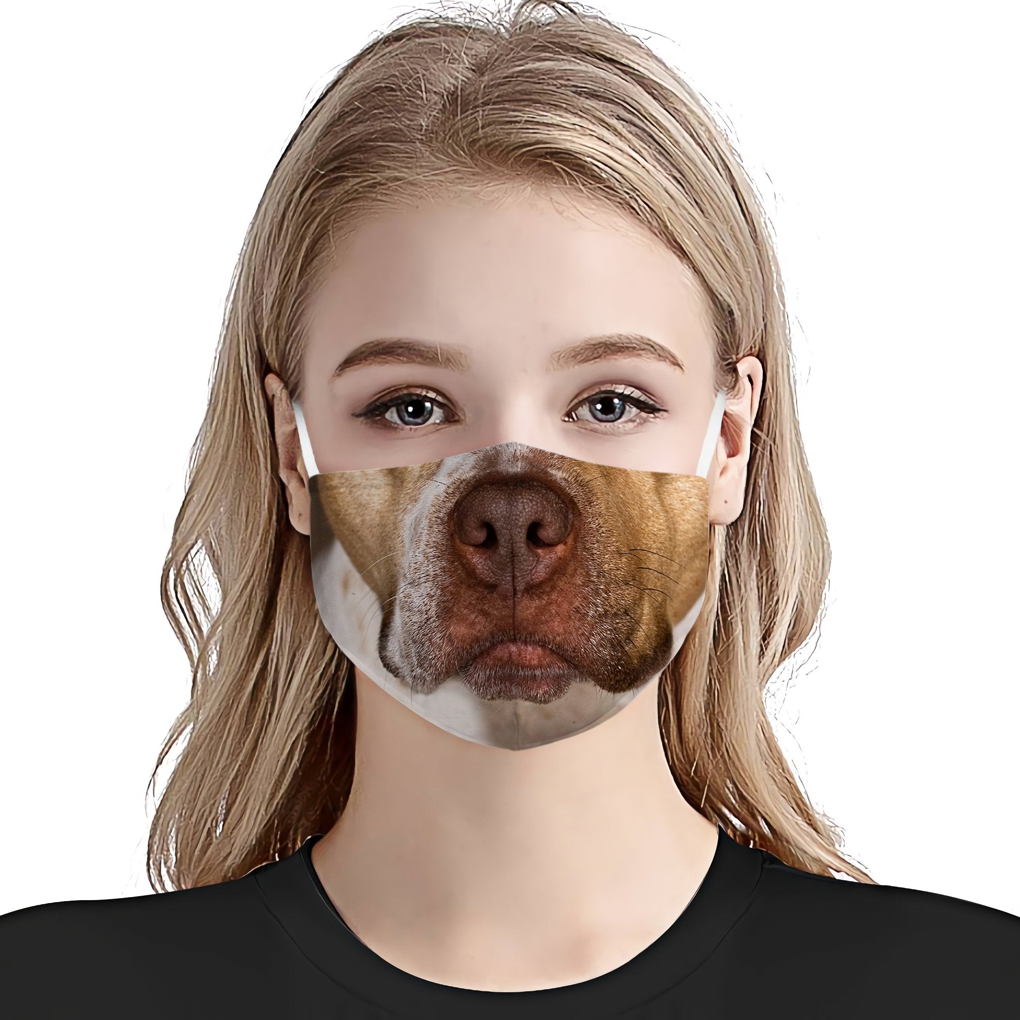 Red Nose American Pitbull Terrier Face EZ01 Face Mask