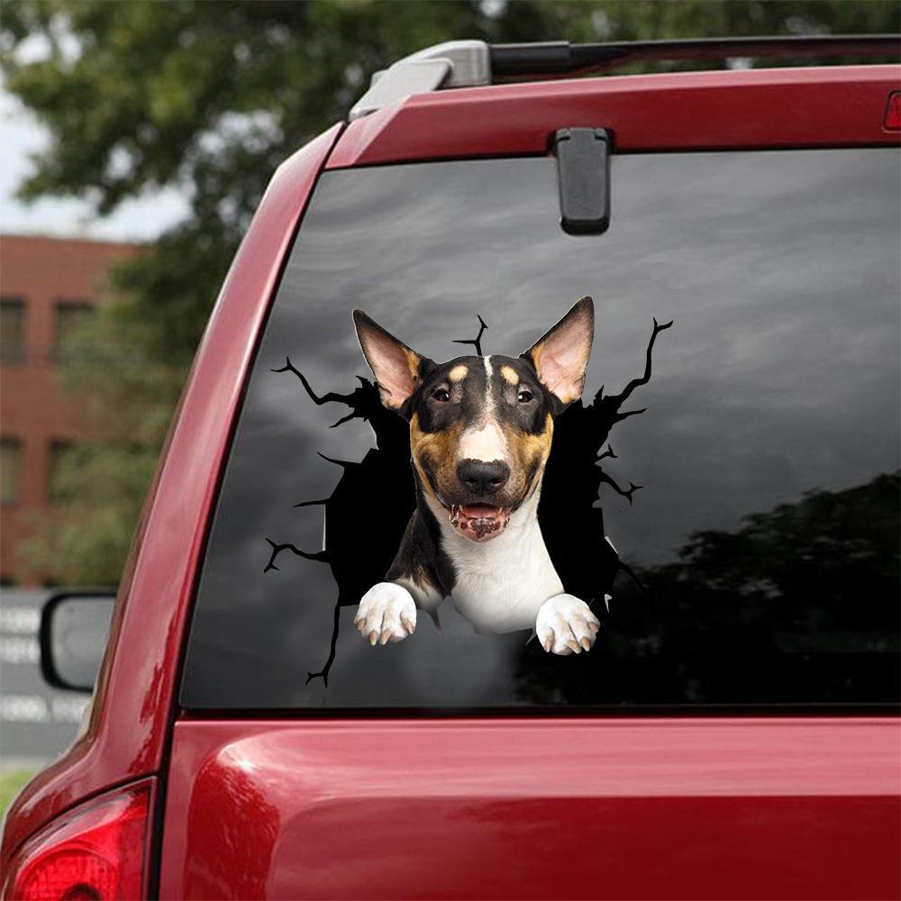 Bull Terrier Crack Car Sticker, Toilet Sticker, Fridge Sticker 4