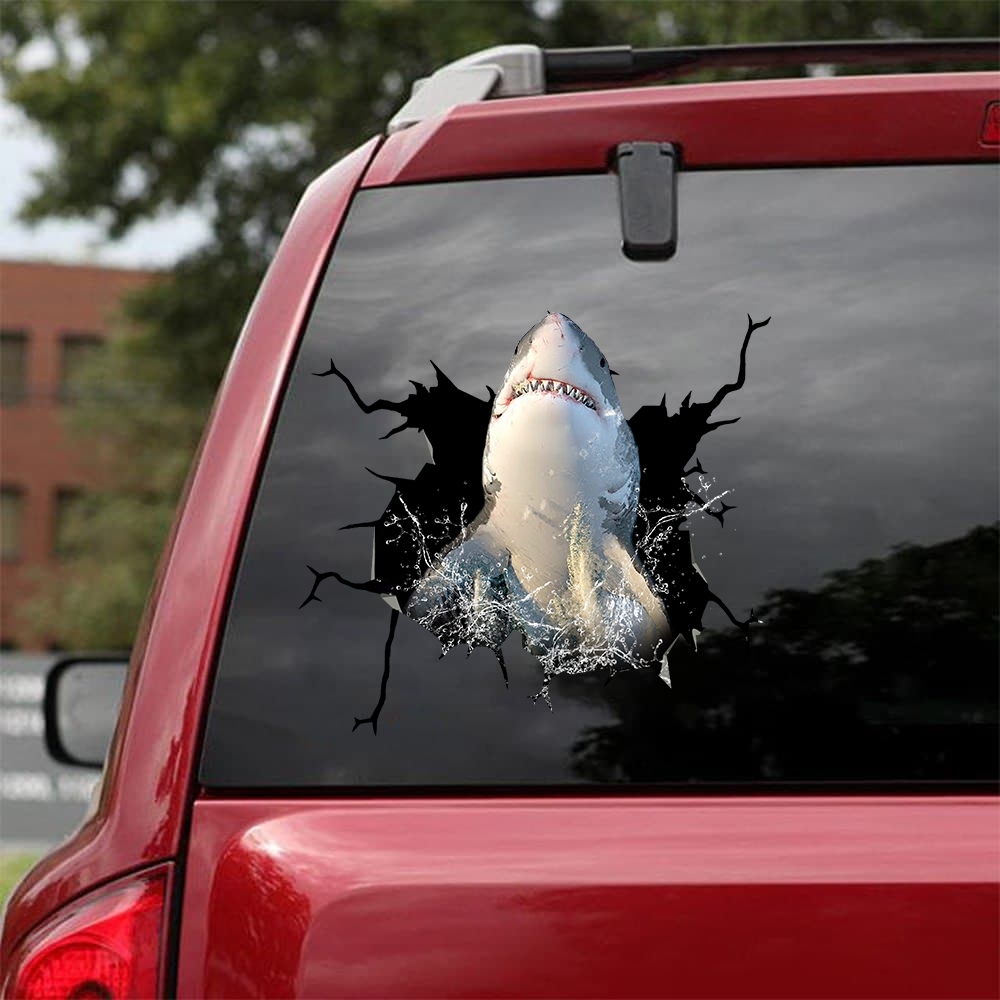 Shark Crack Sticker