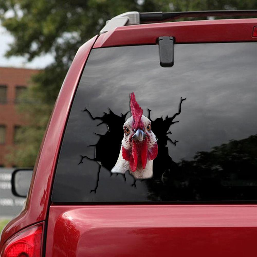 CHICKEN CRACK CAR STICKER POULTRY LOVER