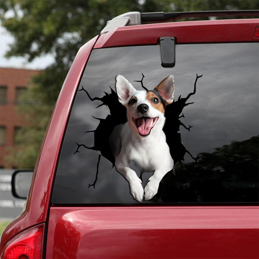 JACK RUSSELL TERRIER CRACK CAR STICKER 4
