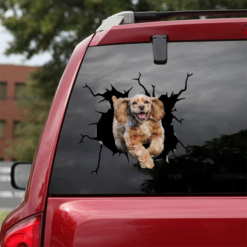 Cocker Spaniel Crack Car Sticker, Toilet Sticker, Fridge Sticker 11