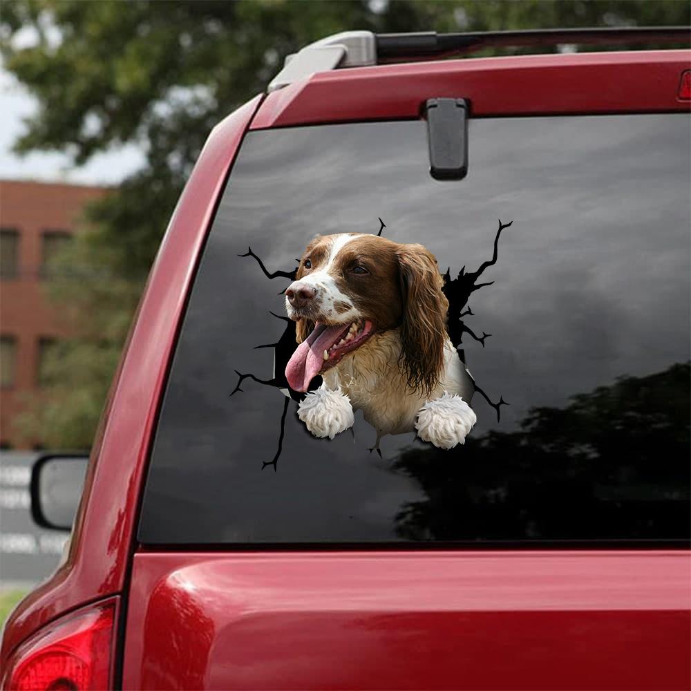 English Springer Spaniel Crack Car Sticker, Toilet Sticker, Fridge Sticker 10