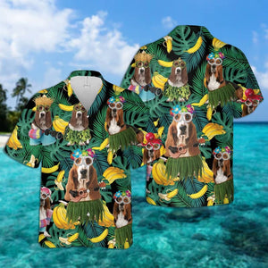 Basset Hound Summer Leaves Hawaiian Shirt 2