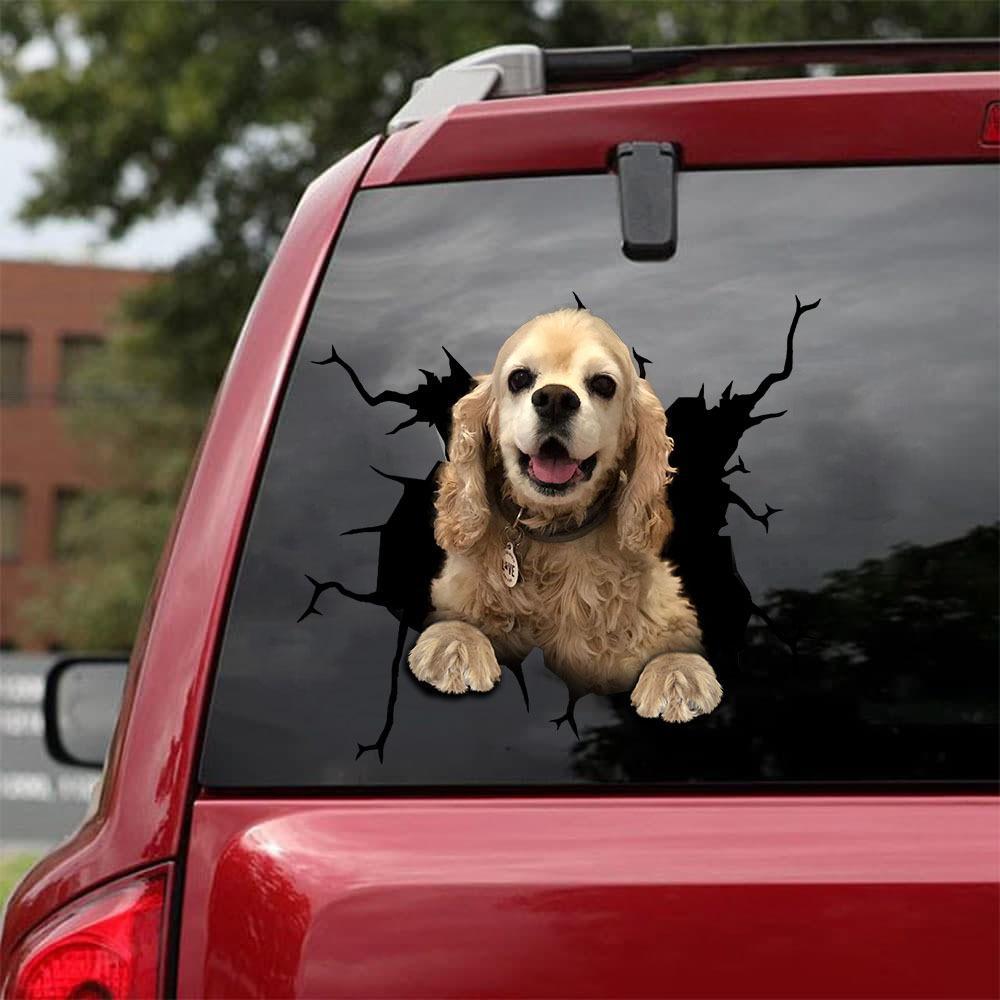 Cocker Spaniel Crack Car Sticker, Toilet Sticker, Fridge Sticker 26