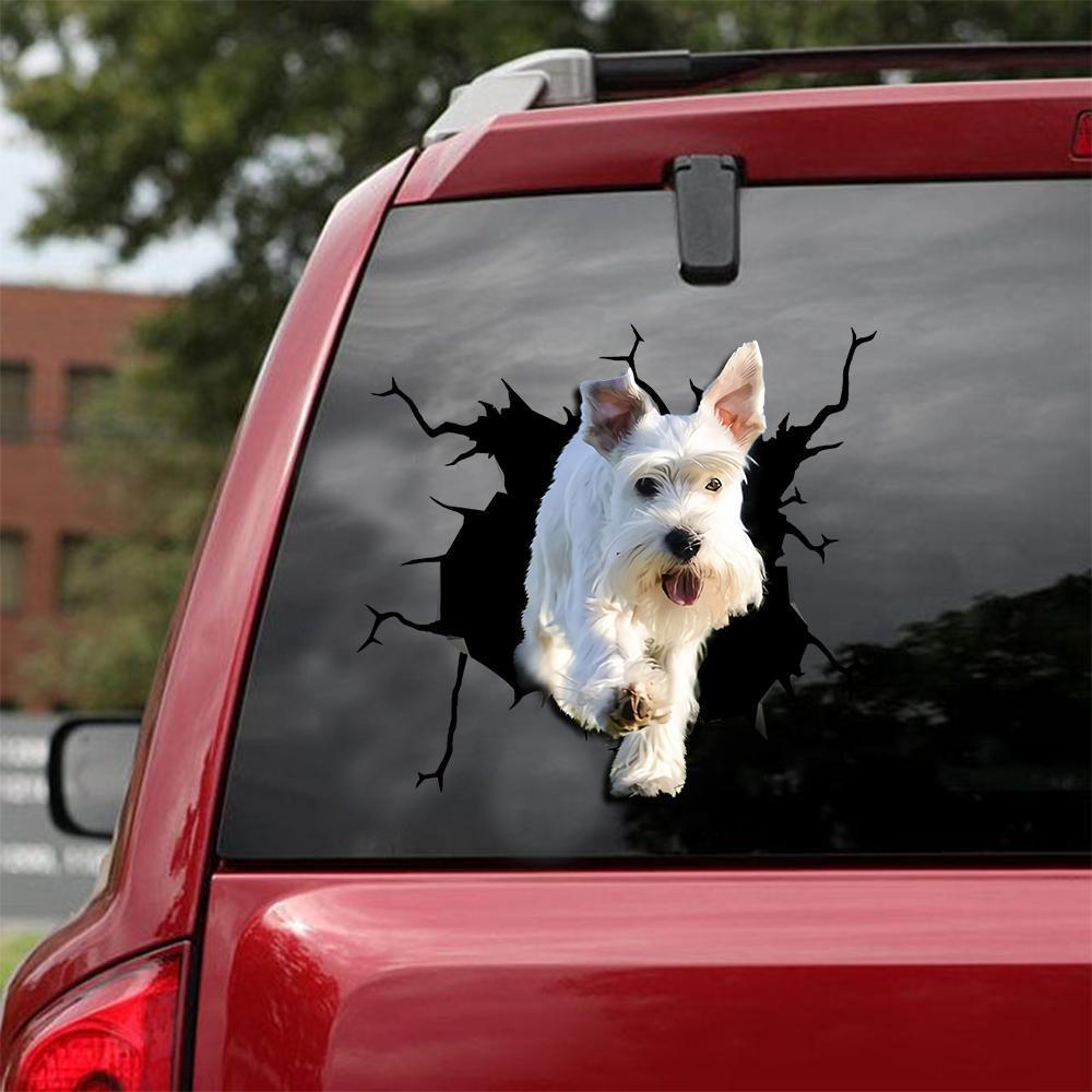 Miniature Schnauzer  Crack Car Sticker, Toilet Sticker, Fridge Sticker 12
