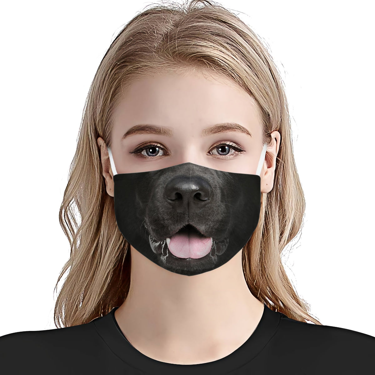 Black Labrador Face EZ01 Face Mask