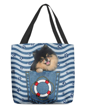 black and tan pomeranian On Board-Cloth Tote Bag