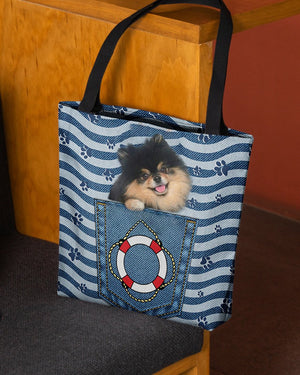 black and tan pomeranian On Board-Cloth Tote Bag