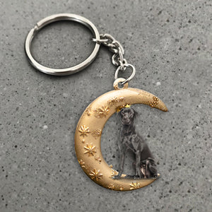 Black labrador-Dog & Moon Flat Acrylic Keychain