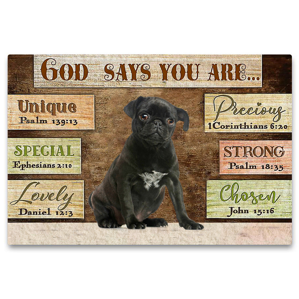 Black  Pug God Says You Are Doormat