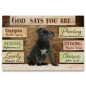 Black  Pug God Says You Are Doormat