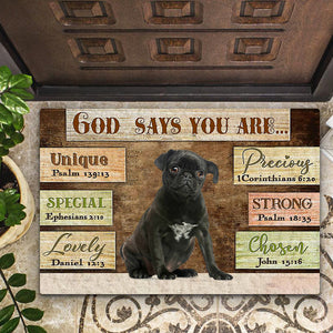 Black  Pug God Says You Are Doormat