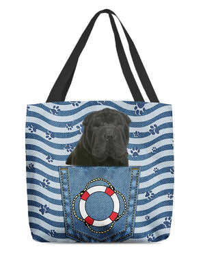 black shar pei On Board-Cloth Tote Bag