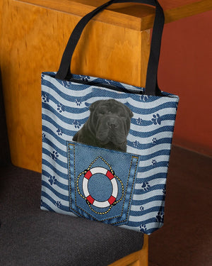 black shar pei On Board-Cloth Tote Bag