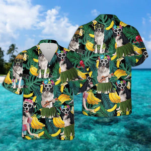 Border Collie Summer Leaves Hawaiian Shirt 2