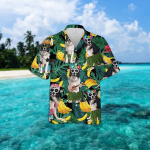 Border Collie Summer Leaves Hawaiian Shirt 2