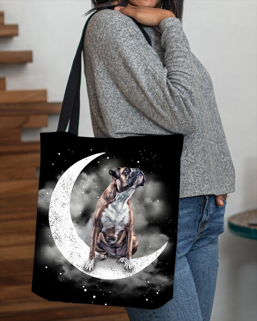 Boxer2 Sit On The Moon With Starts-Cloth Tote Bag