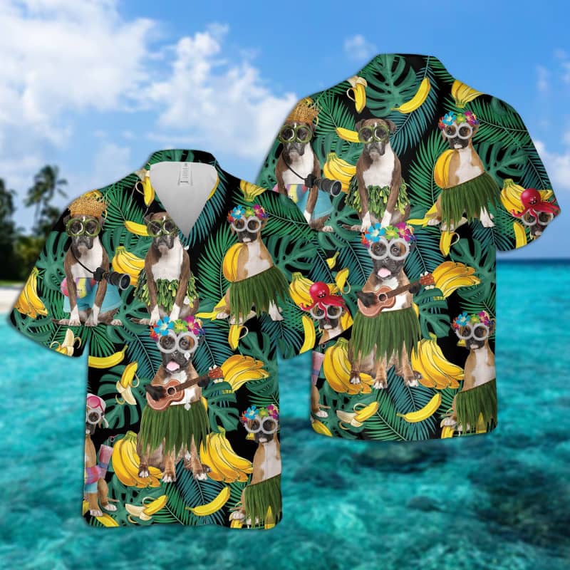 Boxer Summer Leaves Hawaiian Shirt 2