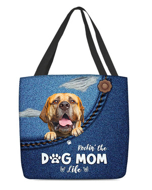 Bullmastiff-Dog Mom Life-Cloth Tote Bag