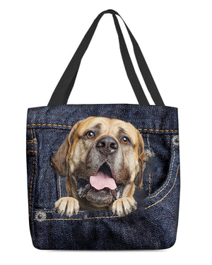 Bullmastiff-Dark Denim-Cloth Tote Bag