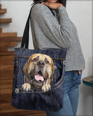 Bullmastiff-Dark Denim-Cloth Tote Bag