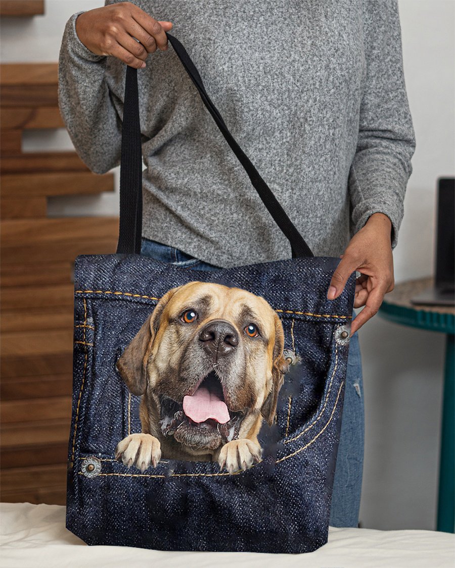 Bullmastiff-Dark Denim-Cloth Tote Bag