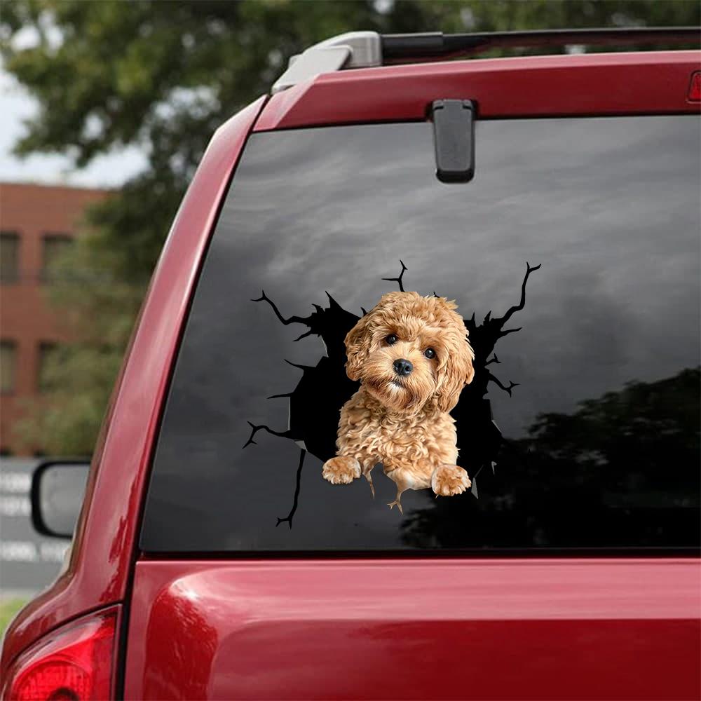 Poodle Crack Car Sticker, Toilet Sticker, Fridge Sticker 18