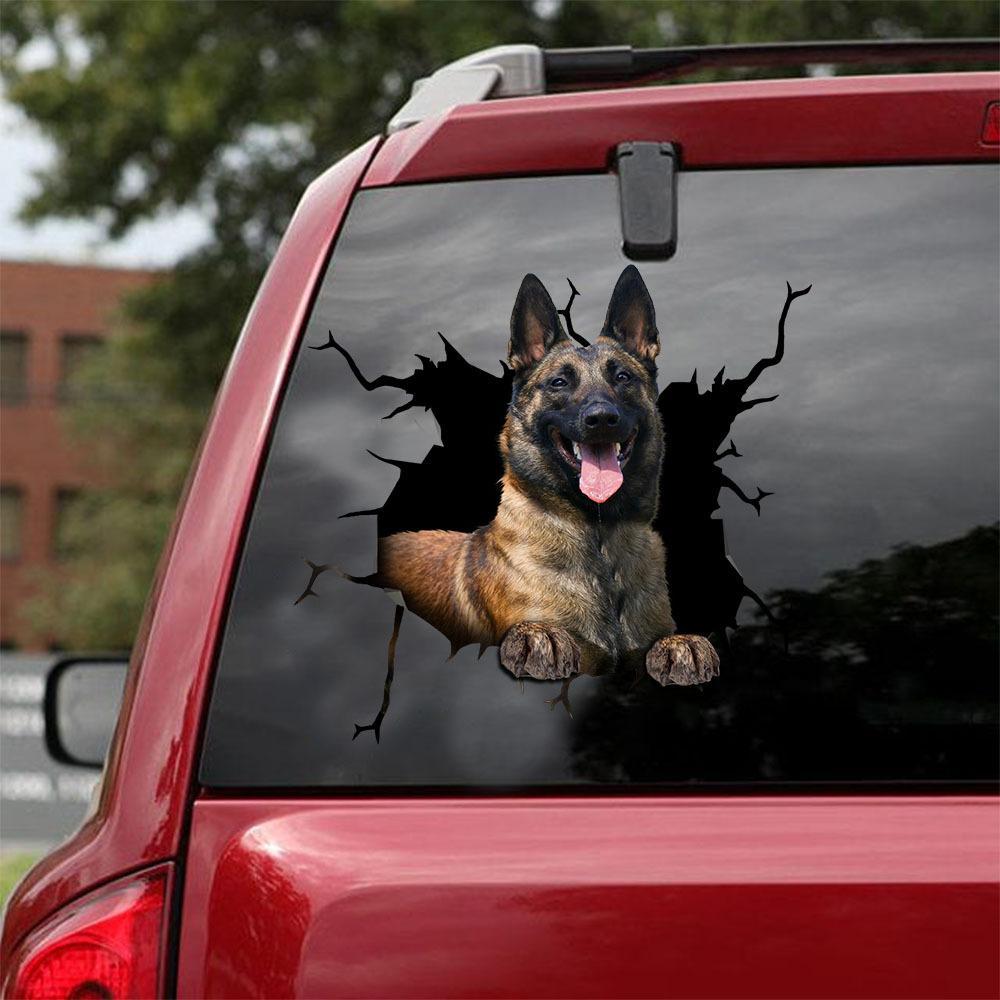 Belgian Malinois Crack Car Sticker, Toilet Sticker, Fridge Sticker 15