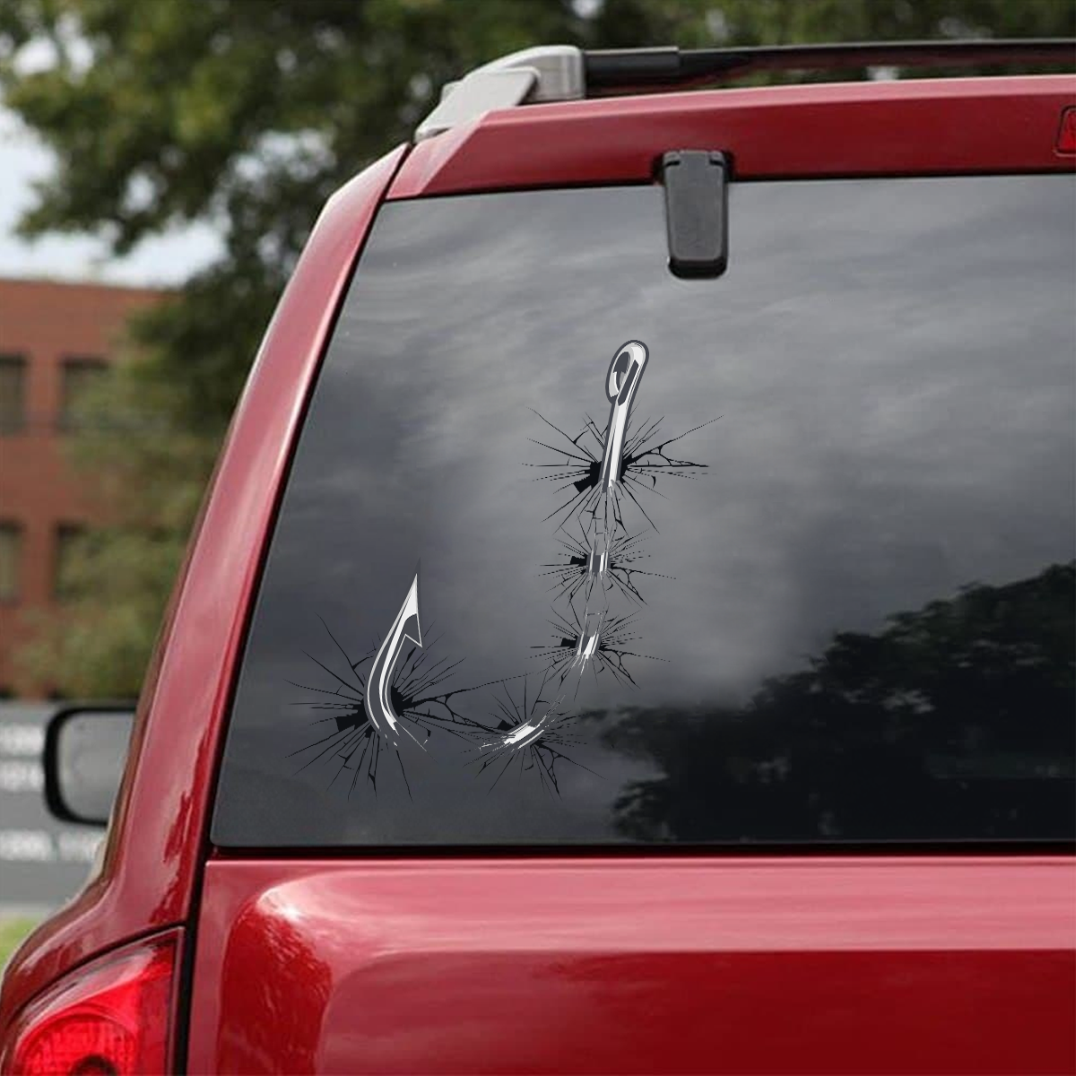 FISHING HOOK CAR STICKER