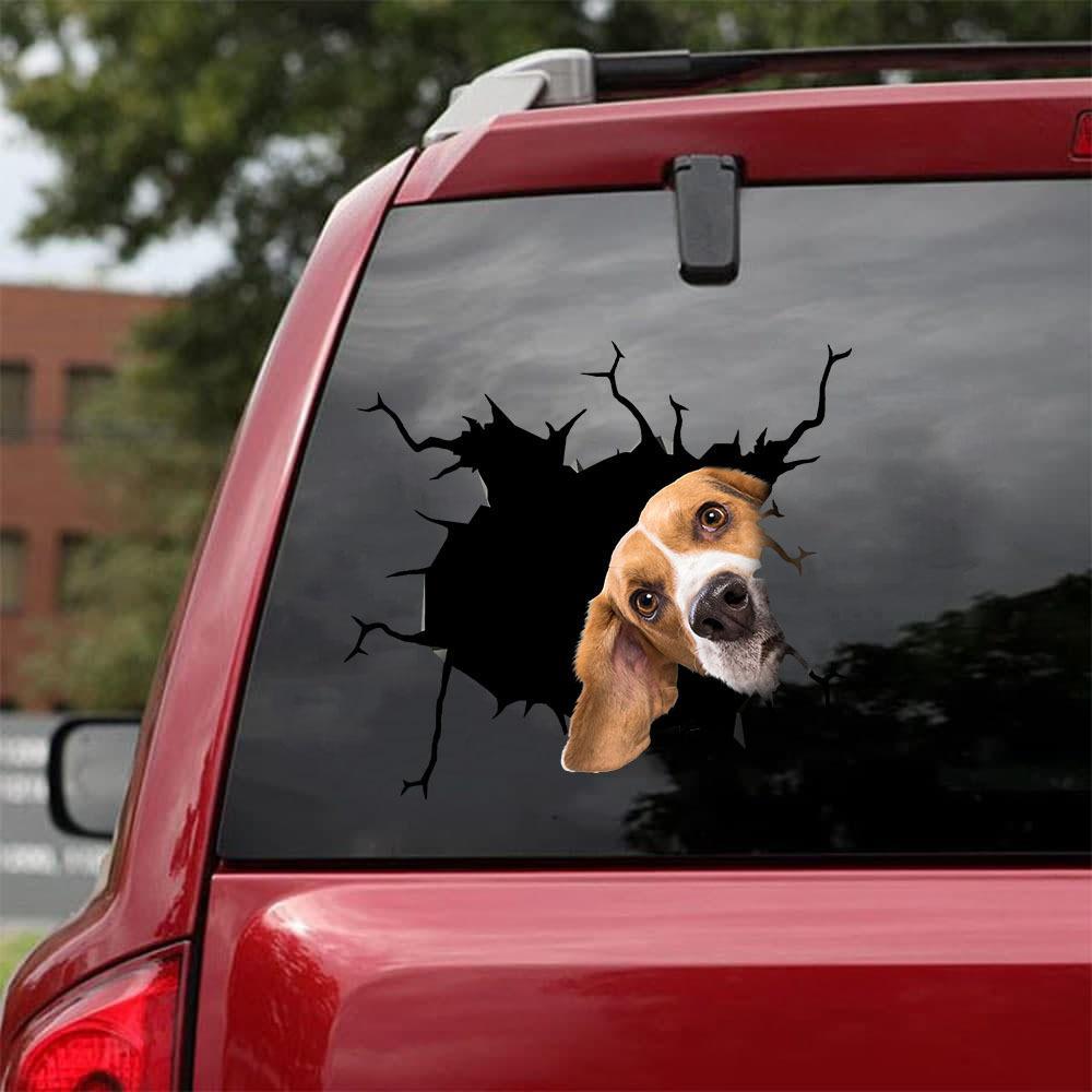 Beagle Crack Car Sticker, Toilet Sticker, Fridge Sticker 10