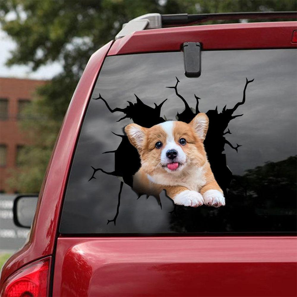 Welsh Corgi Crack Car Sticker, Toilet Sticker, Fridge Sticker 25