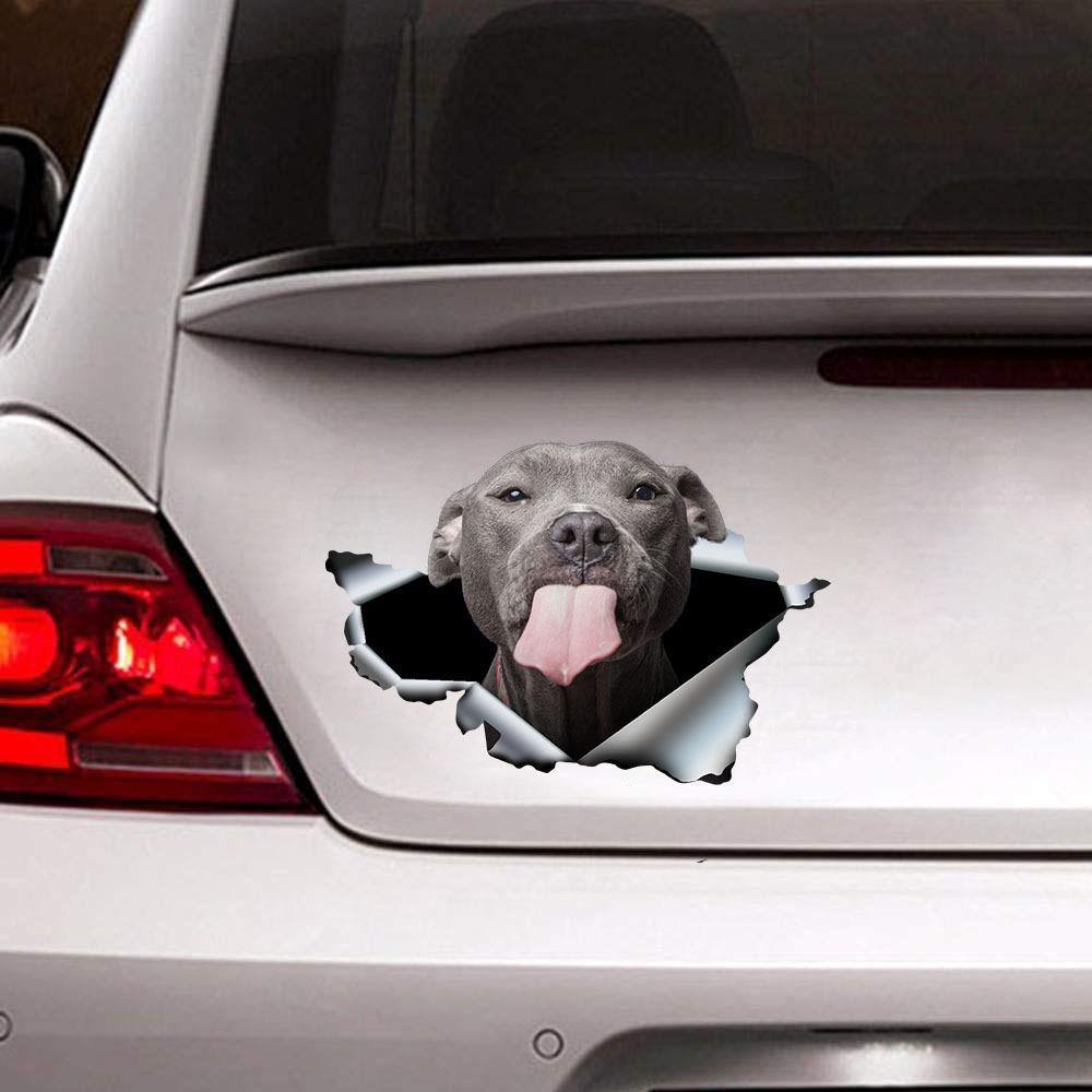 FUNNY PITBULL DOGS CRACK CAR STICKER LOVER