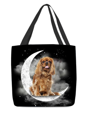 Cavalier King Charles Spaniel (3) Sit On The Moon With Starts-Cloth Tote Bag