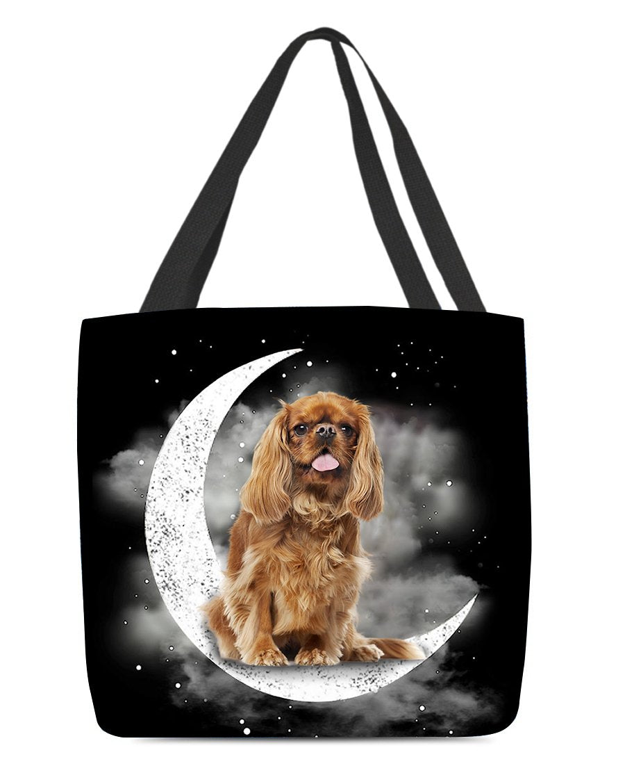 Cavalier King Charles Spaniel (3) Sit On The Moon With Starts-Cloth Tote Bag