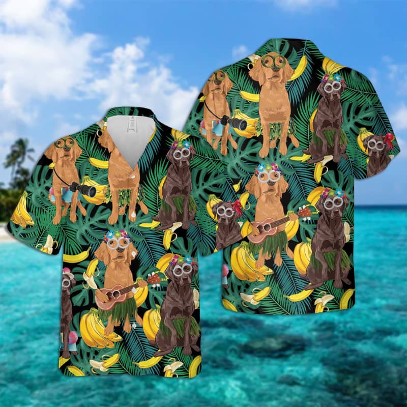 Chesapeake Bay Retriever Leaves Hawaiian Shirt 2