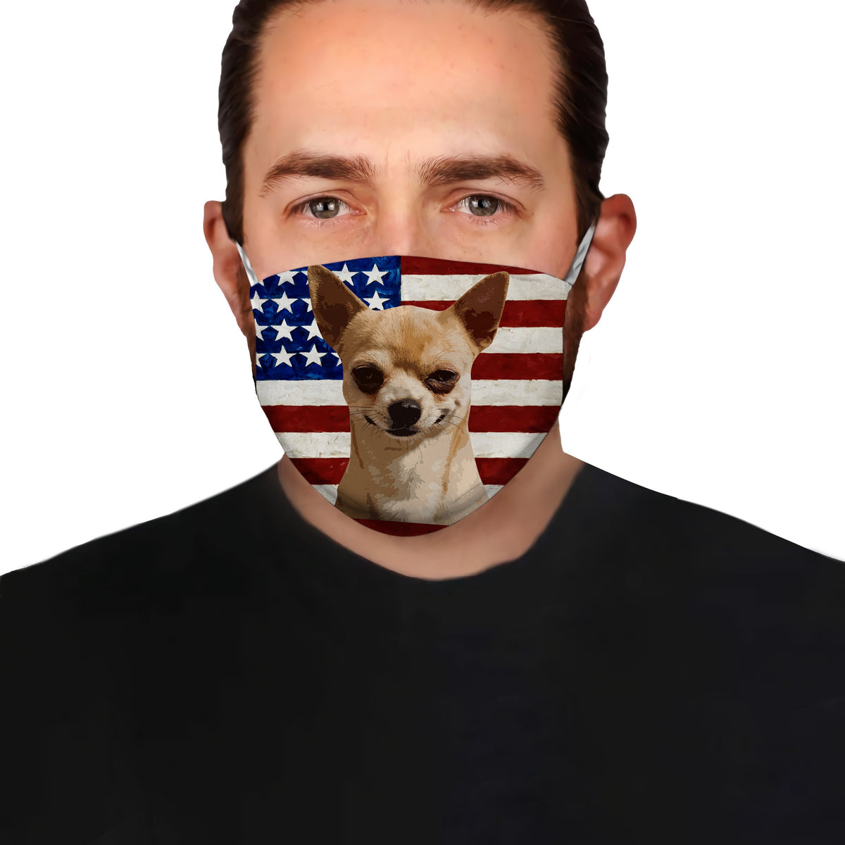 Chihuahua With American Flag EZ01 1604 Face Mask